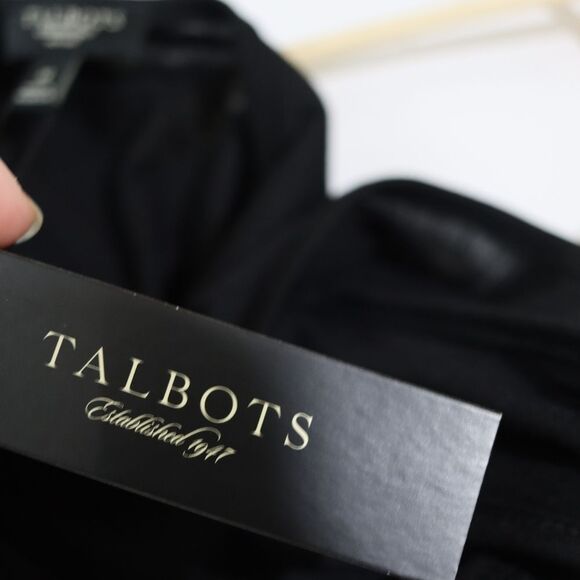 Talbots Black Ruffle Tank Top Medium NWT Pleated Yoke Summer Layering Top - Picture 9 of 10